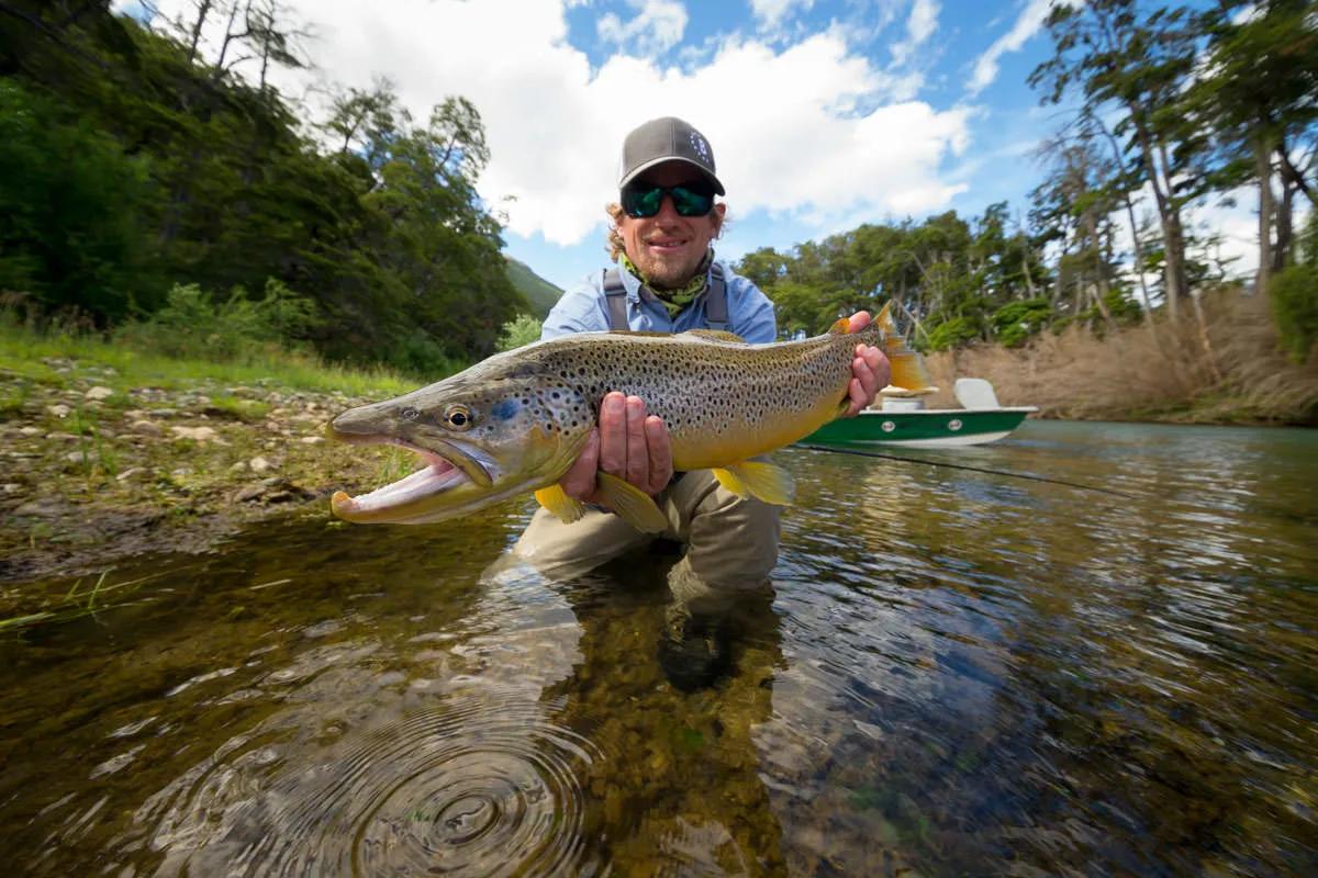 Fly fishing in Patagonia in Chile or Argentina can often lead to some big fish. 