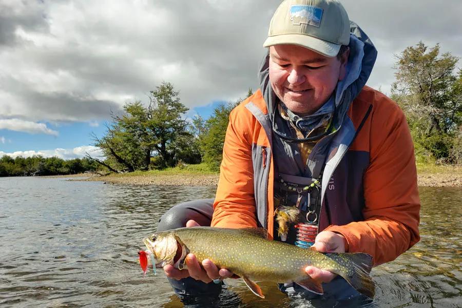 Rio Corcovado brook trout The brook trout fishing on the Rio Corcovado is some of the world's best. Jimmy Armijo-Grover of Montana Angler holds a beautiful brookie caught during a hosted trip in 2022
