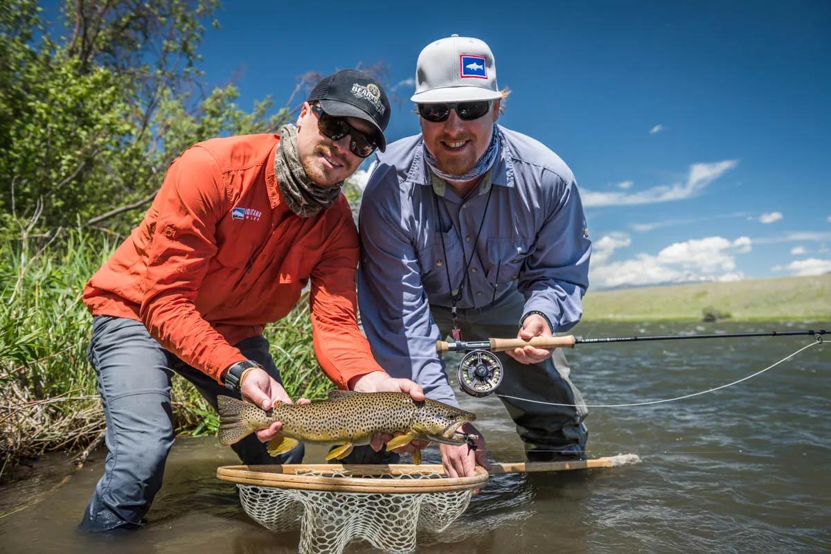 Montana fly fishing guide with brown trout Sometimes all it takes is one great fish