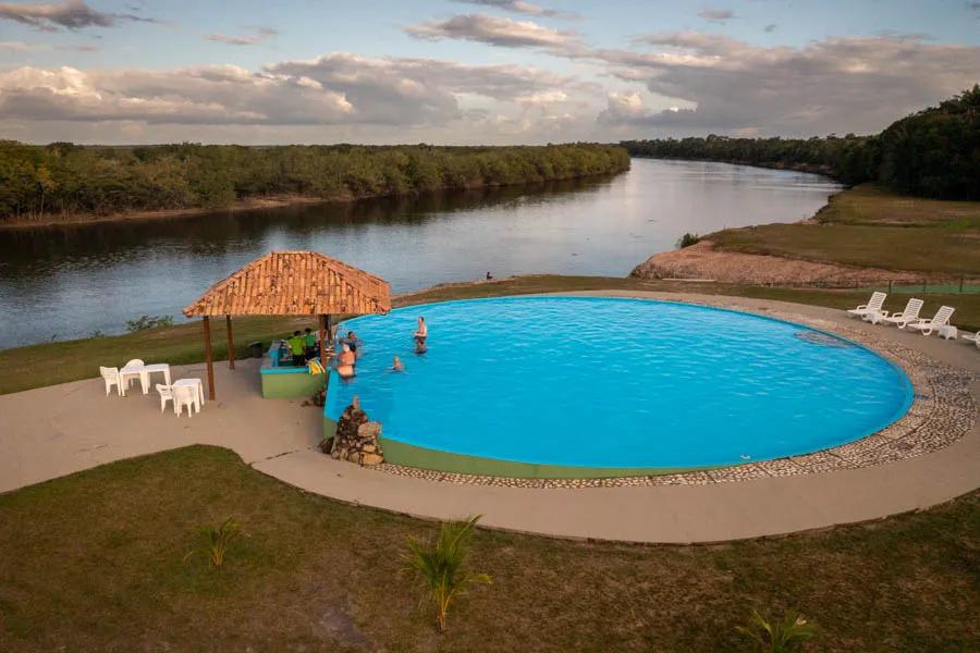 Agua Boa Lodge pool After a day of jungle fishing, a dip in the pool is always welcome upon returning to the lodge.