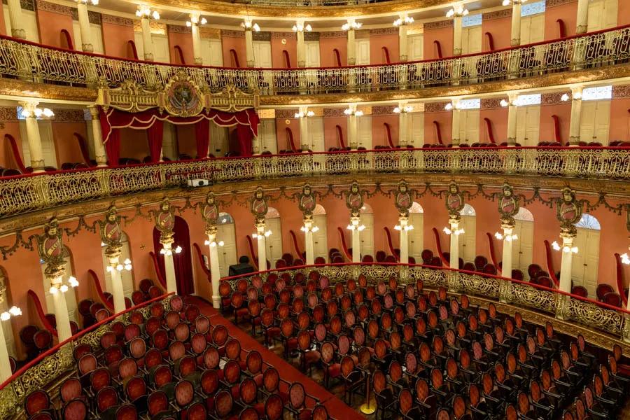 Opera house in Manaus The famous Opera House in Manaus. This beautiful building was built at the height of the rubber boom in this gateway city to the Amazon