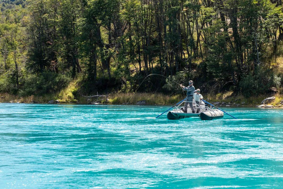 Rio Baker Montana Angler guest Dave hooks up on the Rio Baker