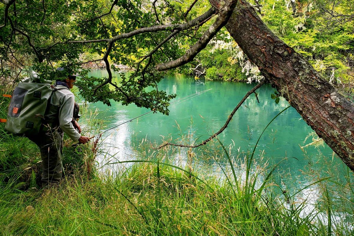 Rio Cochrane Agustin approaches the Rio Cochrane looking for visible trout