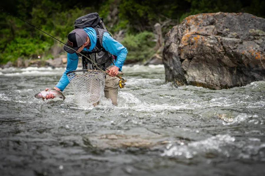 When you aren't casting but have loose line, avoid lifting your rod vertically. When the rod is upright the flies and line can quickly spiral around the rod. If the rod is kept horizontal or at a angle the loose line just hangs and you avoid trouble.