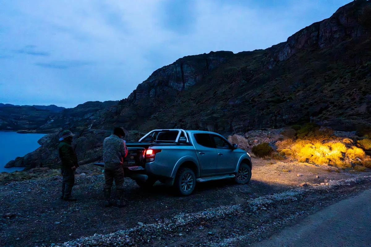 Dawn patrol near the shores of Lago General Carrera on the way to Río Jeinimeni.