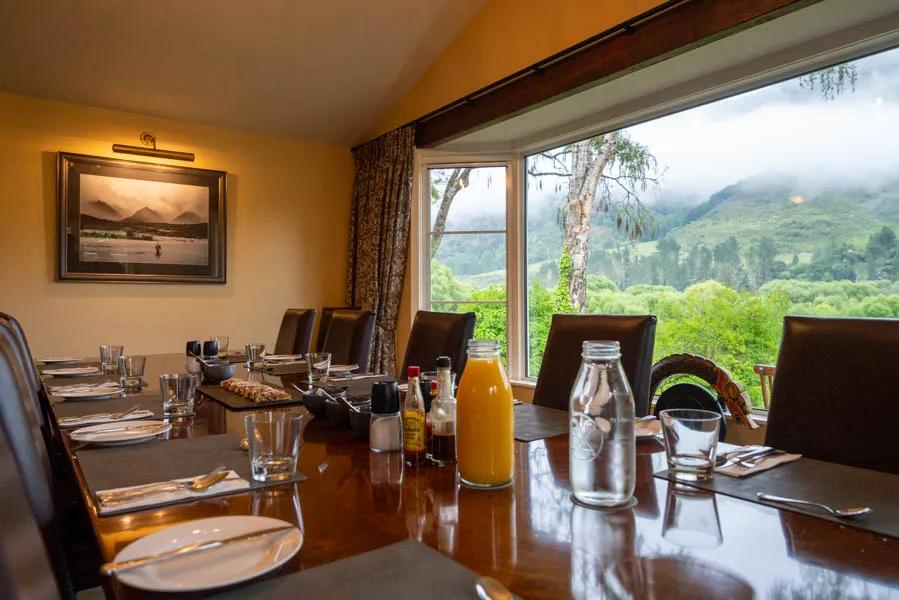 Lodge dining room at Owen River Lodge