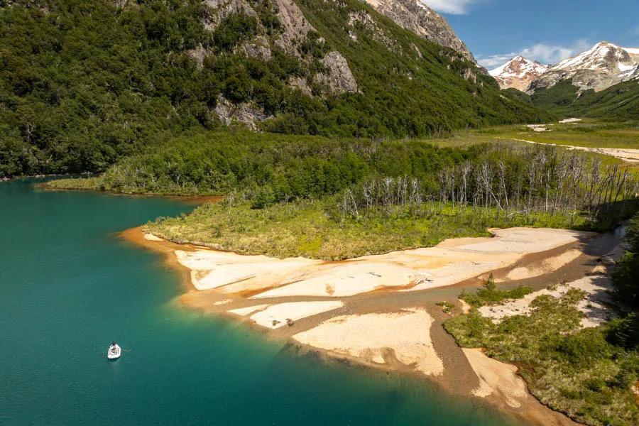 Brook trout lake in Chile The clear waters of this spectacular lake allowed for sight casting in some of the back bays for trophy brook trout.