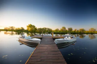 Fly fishing boats ready for action