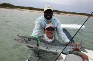 Fly fishing for baracuda