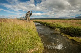 Chasing a nice rainbow down a side channel of the Rio Pico