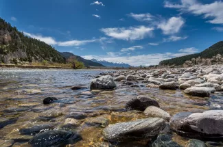 Mountains feed the might Yellowstone River