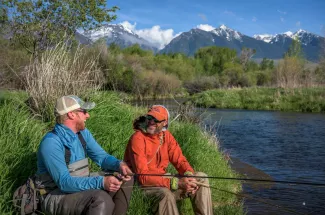 Relaxing on the river bank