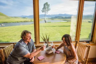 Dinner time at the Madison River Lodge