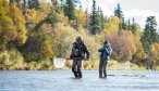 fighting big rainbow trout