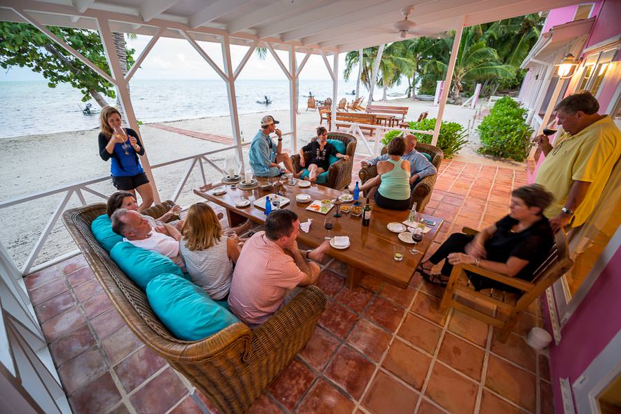 Relaxing along the beach on arrival night