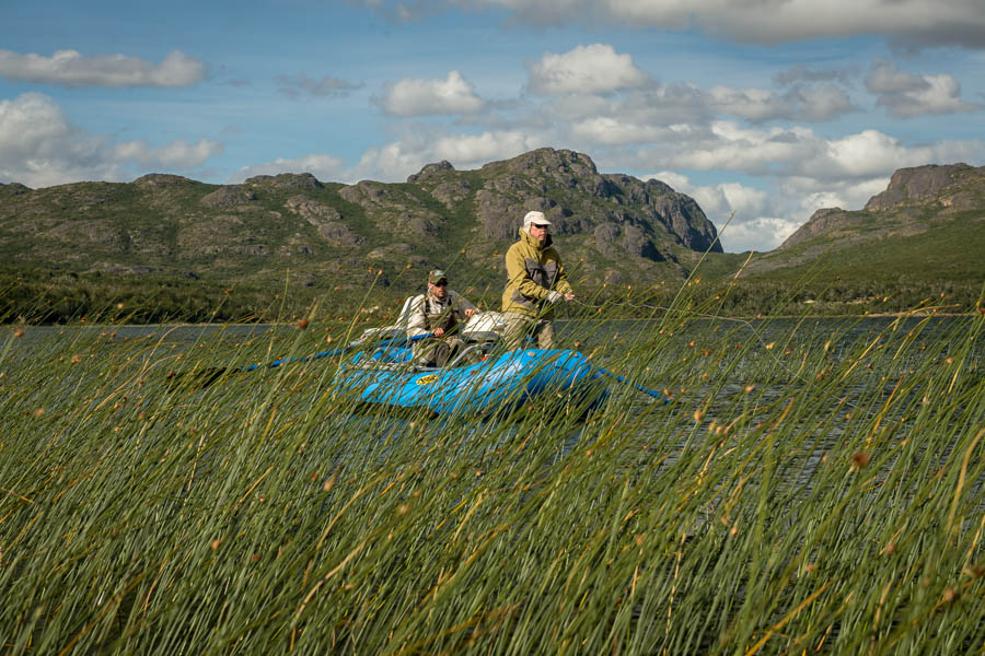 Randy works a weed edge in search of big rainbows