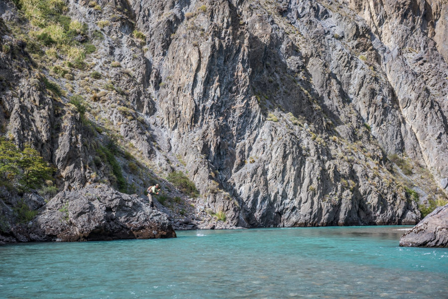 Having fun in the depths of the Chacabuco Canyon