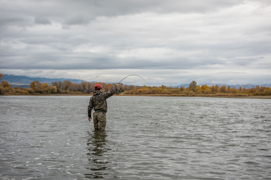 An angler hooked up in some great looking soft hackle water!