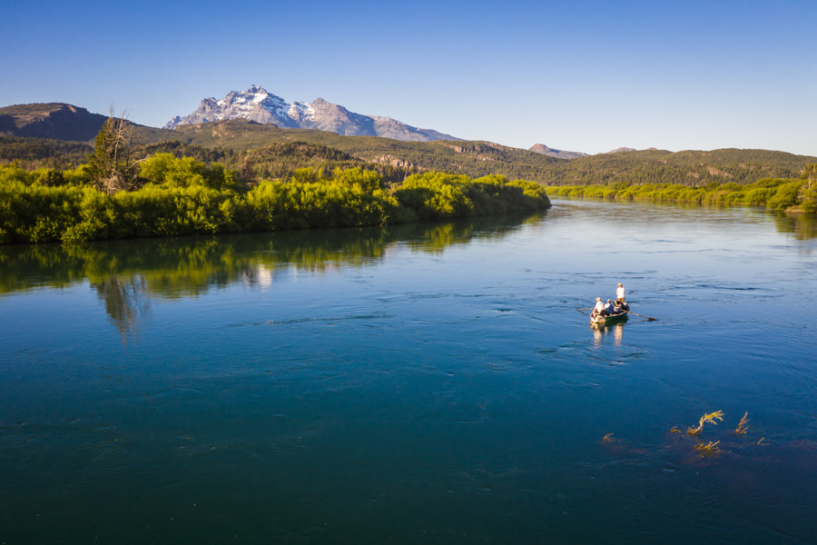 Fishing the Futaleufu River near the lodge on arrival day