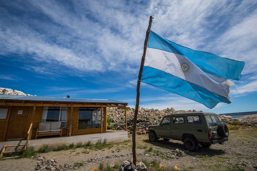 Lago Stroble (aka Jurassic Lake) is located in the wind swept pampas in Southern Patagonia just east of the Andes mountains