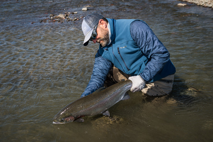 My first fish of the trip also happened to be the largest rainbow I've ever landed...until about 10 minutes later when I landed an even bigger rainbow. In my first session of fishing nearly every trout I brought to the net bested my previous best fish of a lifetime. This fish are big!!!