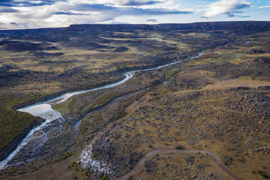 The pocket water of the Barrancoso upstream of the pool is rugged but offers exciting fishing to huge trout in swift currents