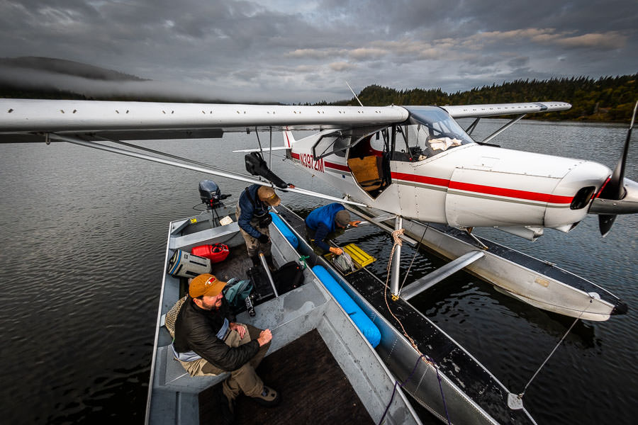 The lodge leaves a jet boat tied off on a bouy in the middle of the lake. A solar bilge removes rainwater automatically as needed. Our guide Monte had flown out earlier to prep the boat. When Ben and I flew in Monte was waiting patiently mid lake to help offload our gear. After a short jet down a slough exiting the lake we accessed the legendary Copper River.