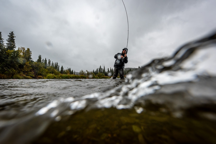 In the heavy rain sight casting wasn't an option. Sam put the Euro nymph rod to work with efficient success