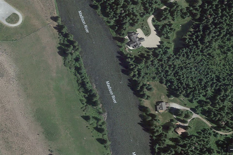 The East bank of the river upstream of Lyons bridge is comprised of heavy timber along the trees as well as several homes built right along the river banks. This section of water is tough to access by walking and wading inside the high water mark without a boat