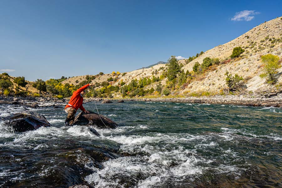 " By lifting the rod higher of off the water and extending your arm you will be reducing the amount of line on the water that is susceptible to drag..."