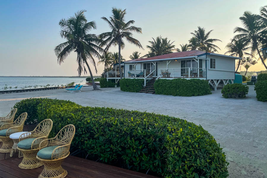 Guests at Turneffe Flats enjoy beach front cabins looking out over the reef.