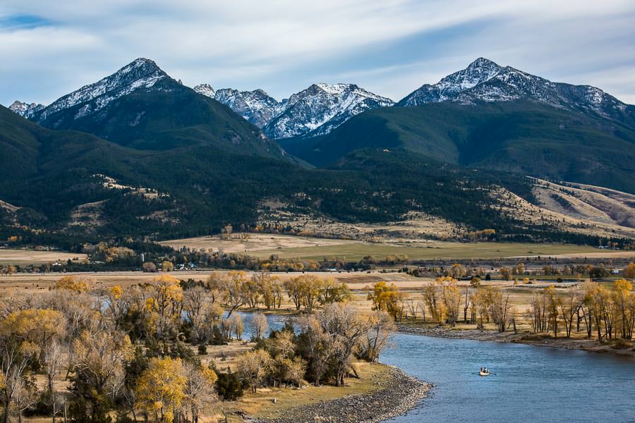 The Yellowstone River in the fall has a variety of fishing options.